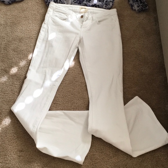 L'agence Elysee Low Rise Flare white jeans